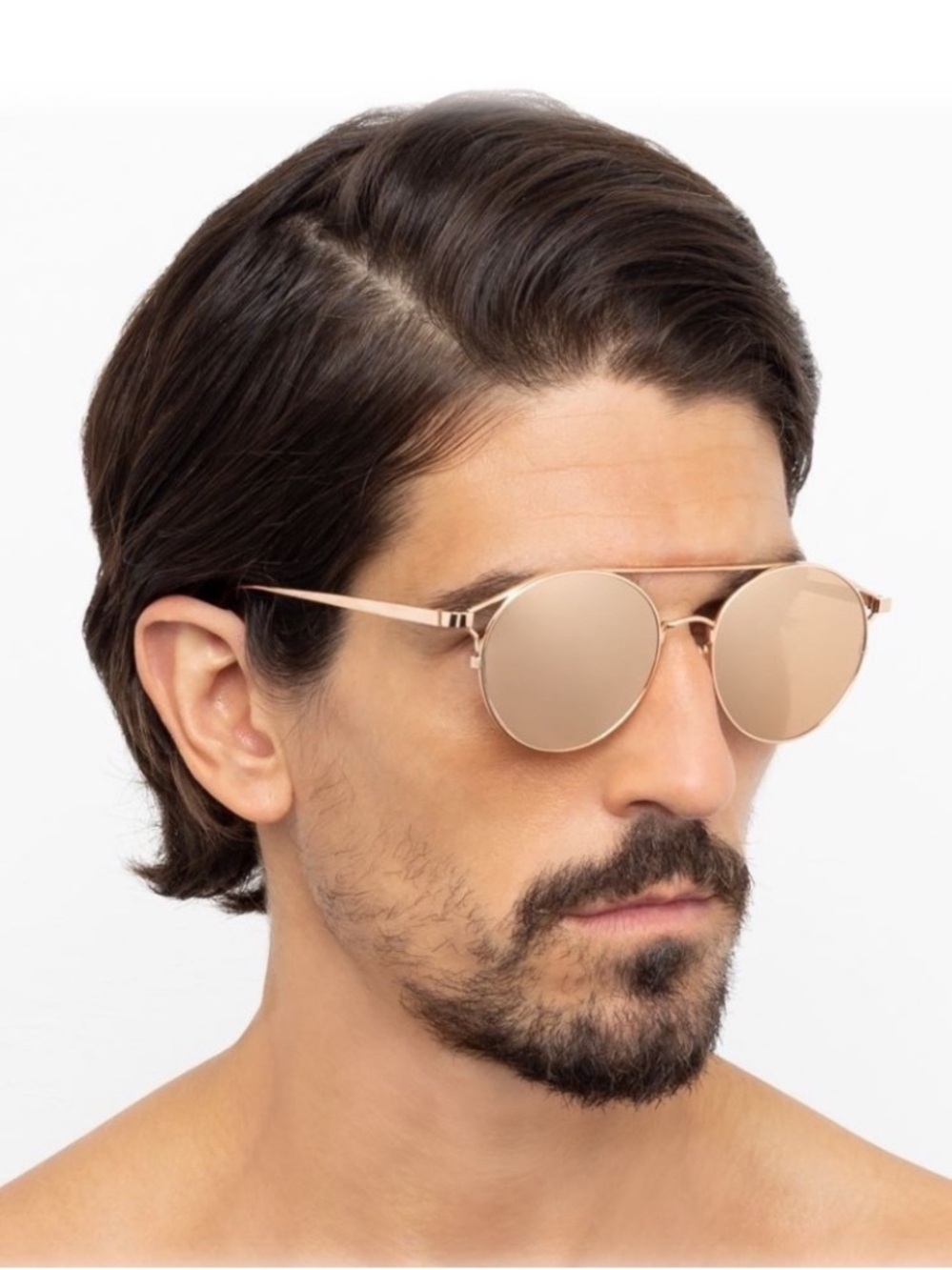 Linda Farrow Rayan LFL825 C3 Rose Gold 18-22 Gold Plated Titanium Sunglasses NWT